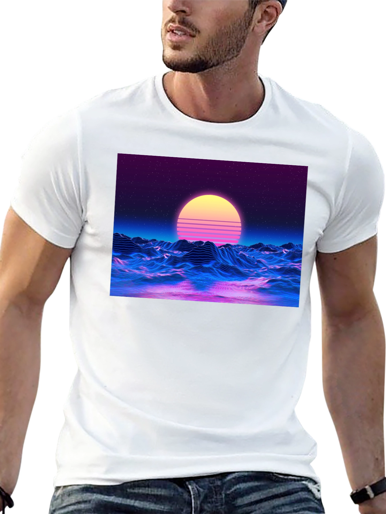 Retro Wave T-Shirt - Synthwave Sunset
