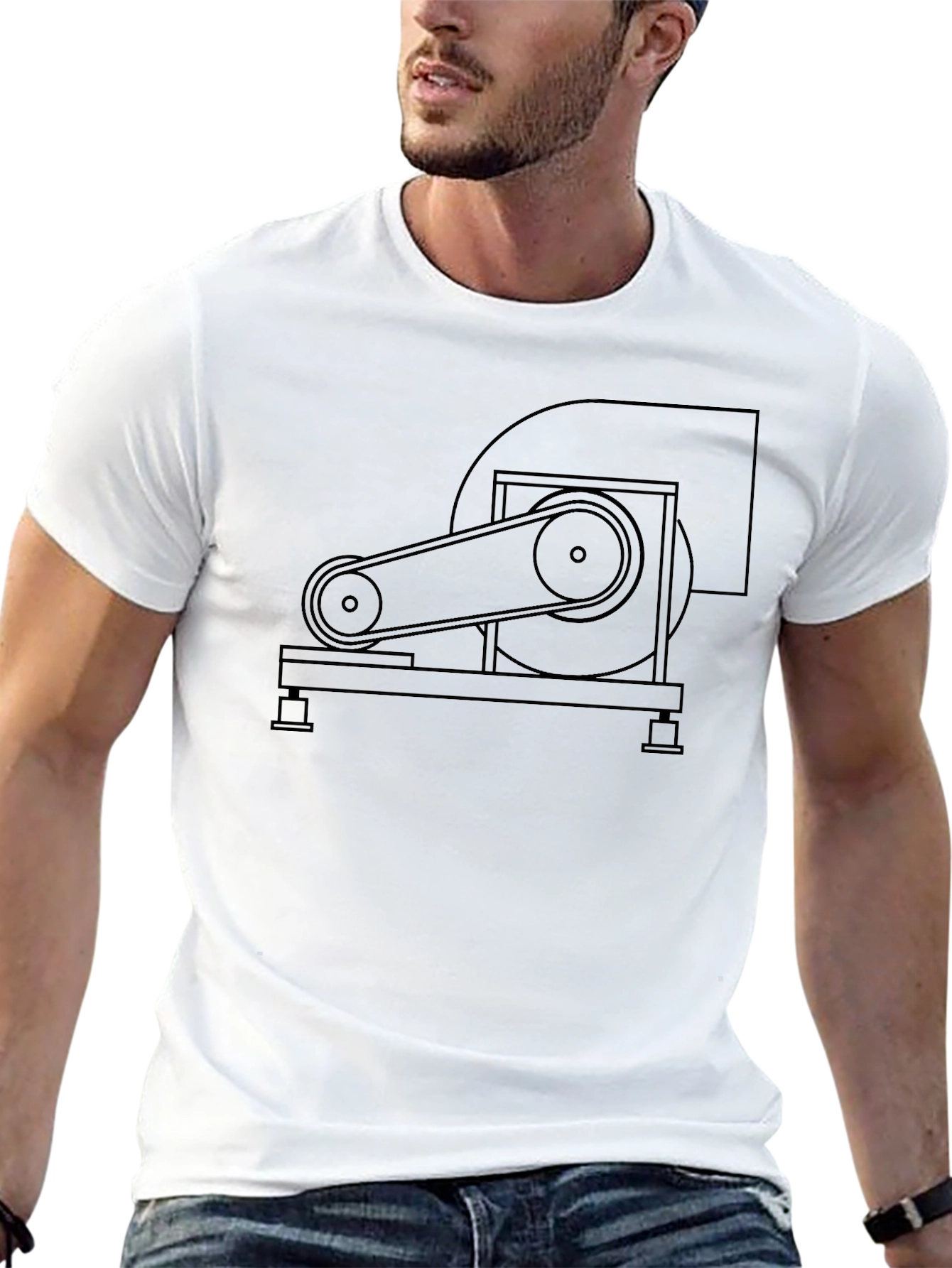 Industrial Fan Graphic Tee - Cool Mechanical Design