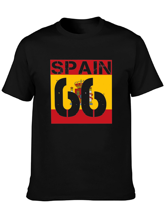 Spain Flag 66 Black T-Shirt