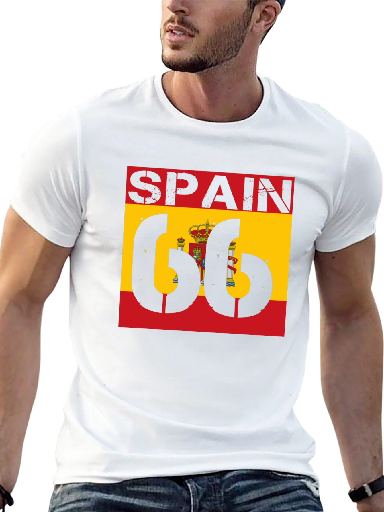 Spain Flag 66 Black T-Shirt