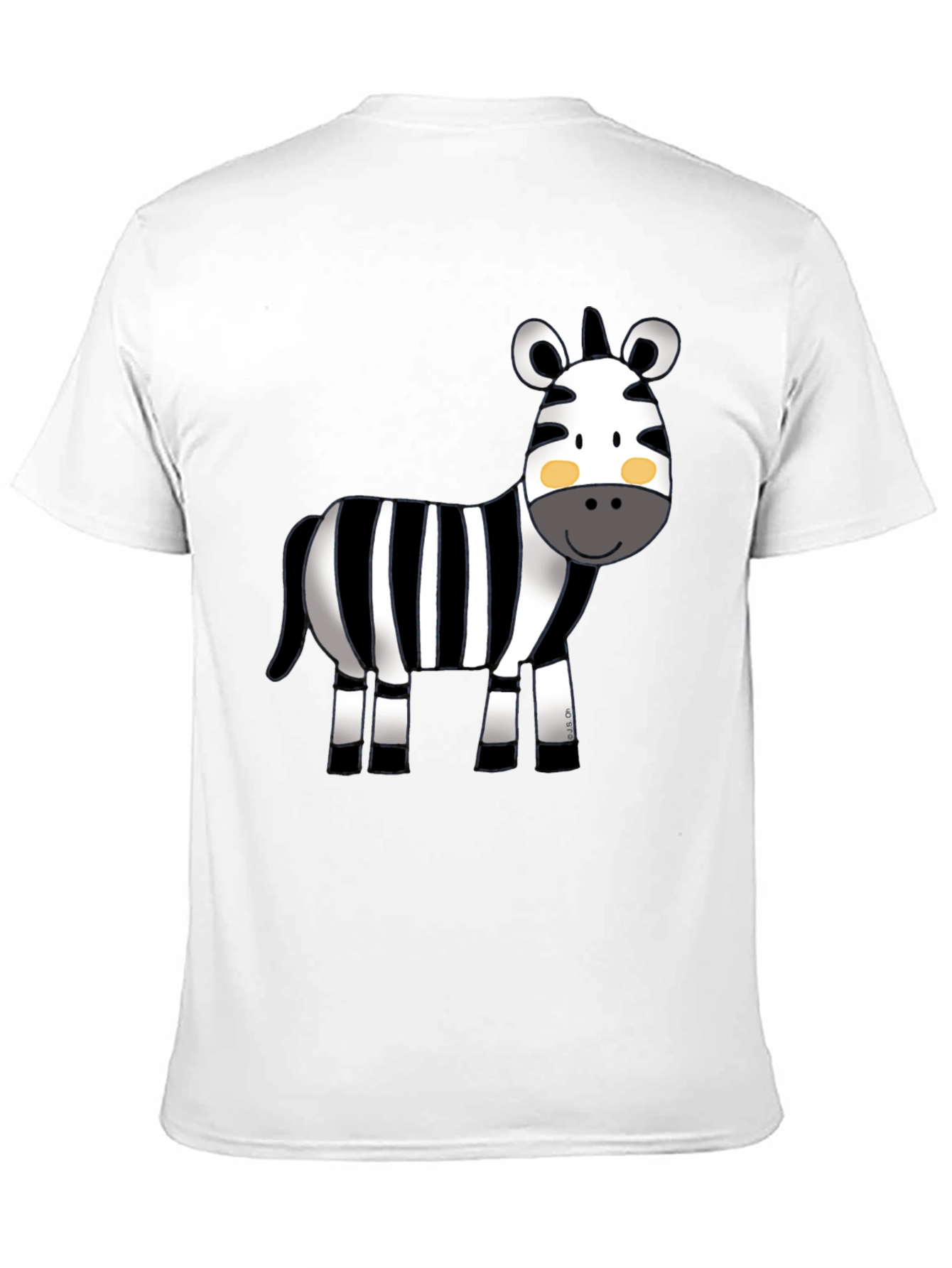 Cute Zebra Graphic Tee - Black Cotton T-Shirt