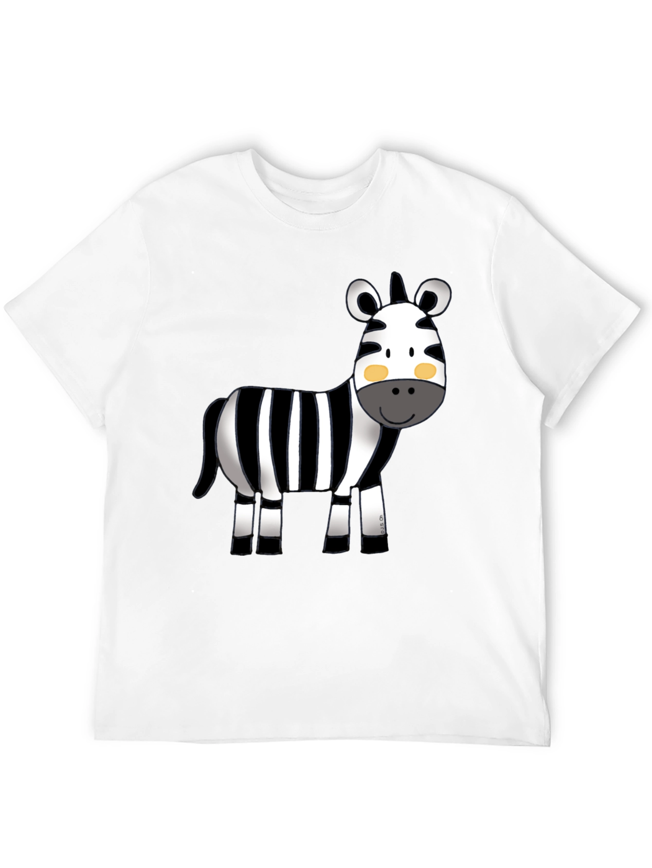 Cute Zebra Graphic Tee - Black Cotton T-Shirt