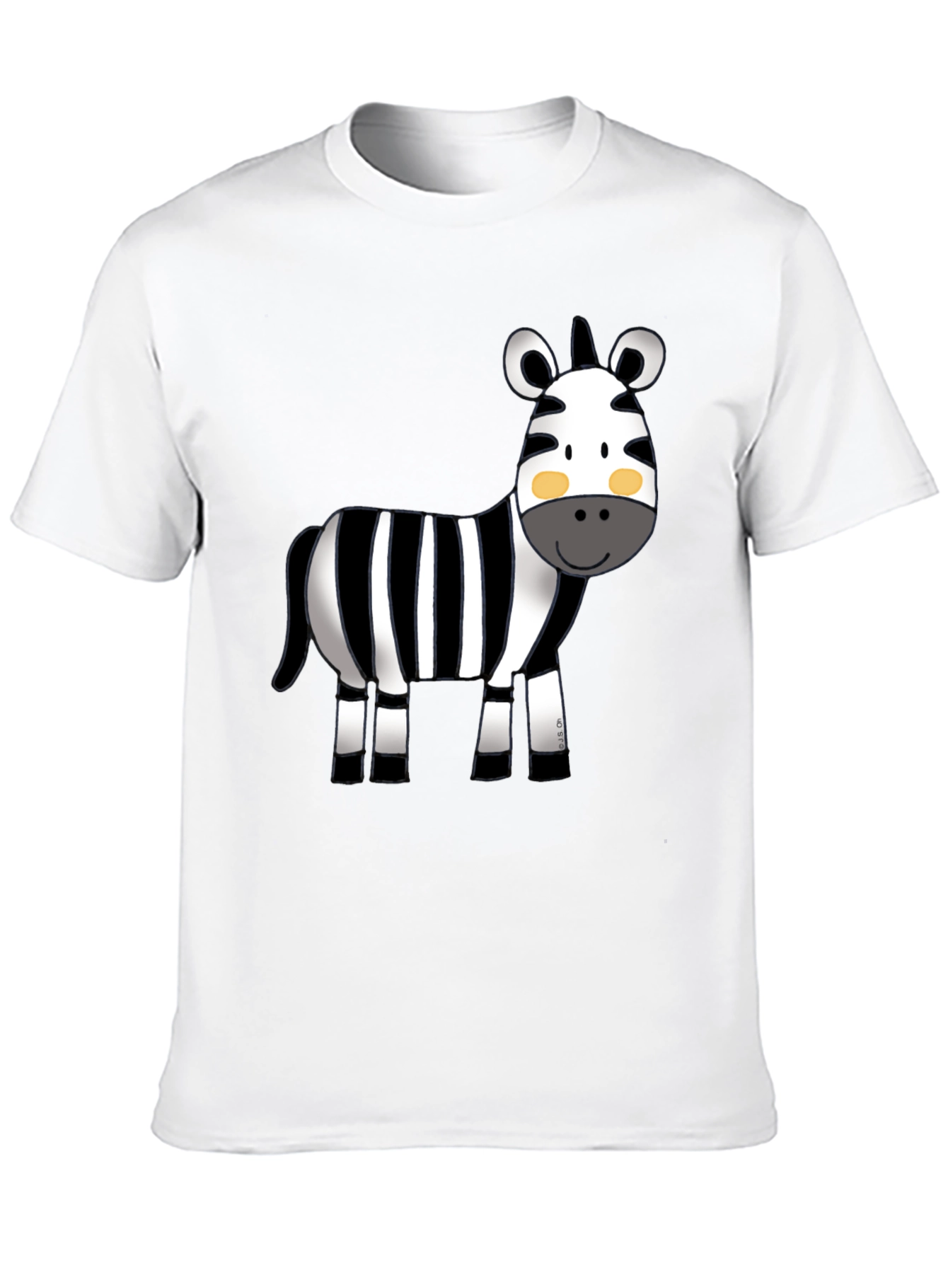 Cute Zebra Graphic Tee - Black Cotton T-Shirt