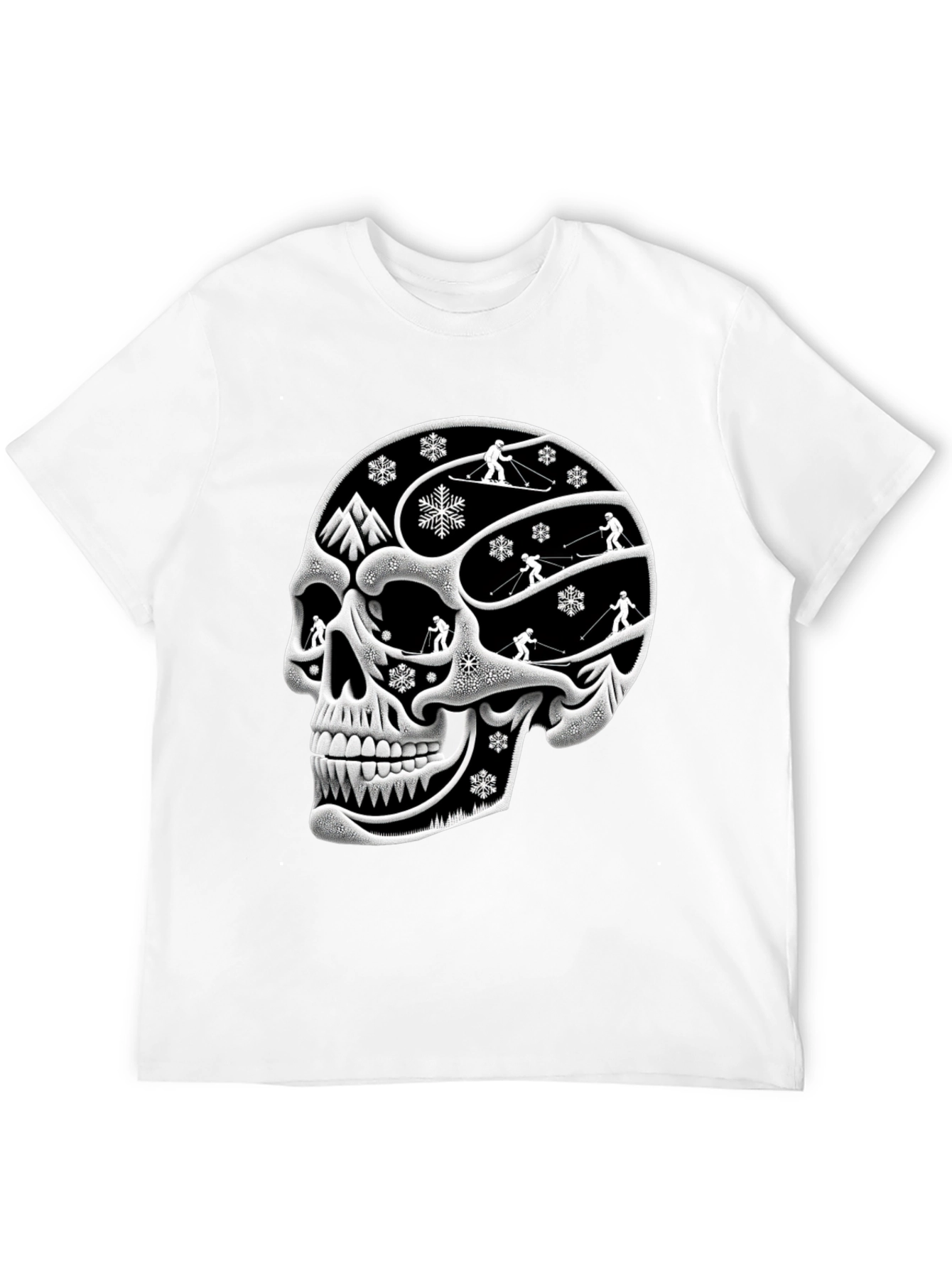 Ski Skull Graphic Tee - Winter Sport T-Shirt