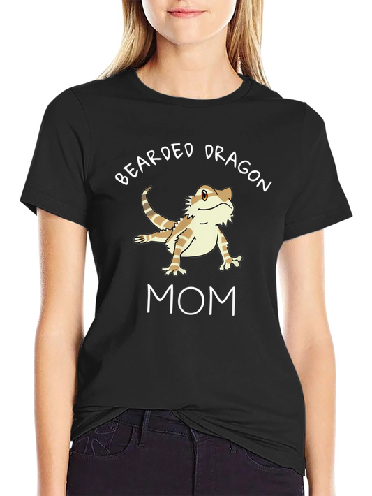 Bearded Dragon Mom Black Graphic Tee