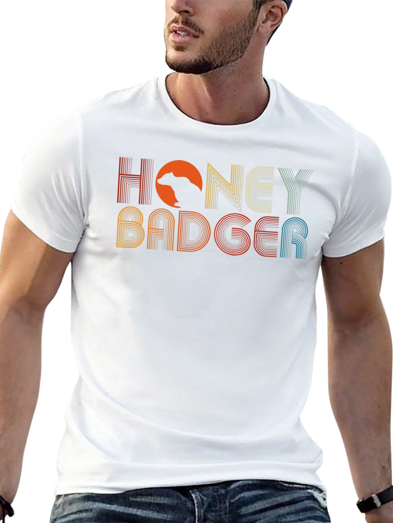 Retro Honey Badger Graphic T-Shirt
