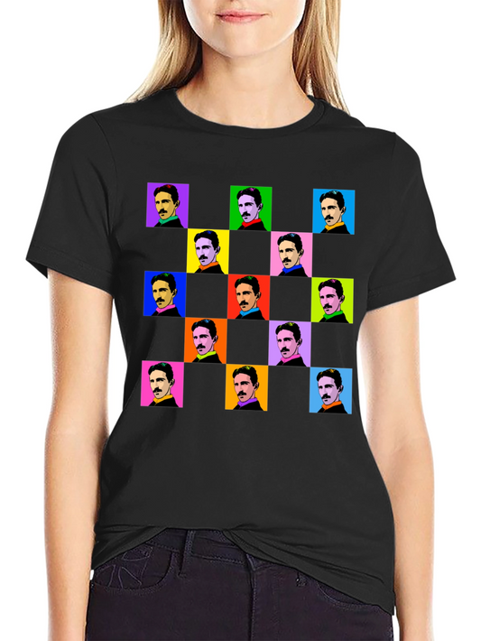 Nikola Tesla Pop Art T-Shirt - Black