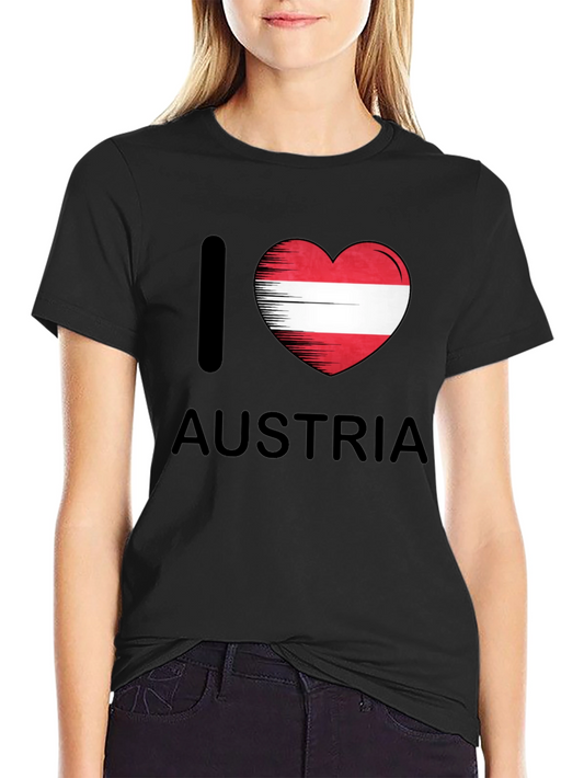 I Heart Austria T-Shirt - Austrian Flag Graphic Tee