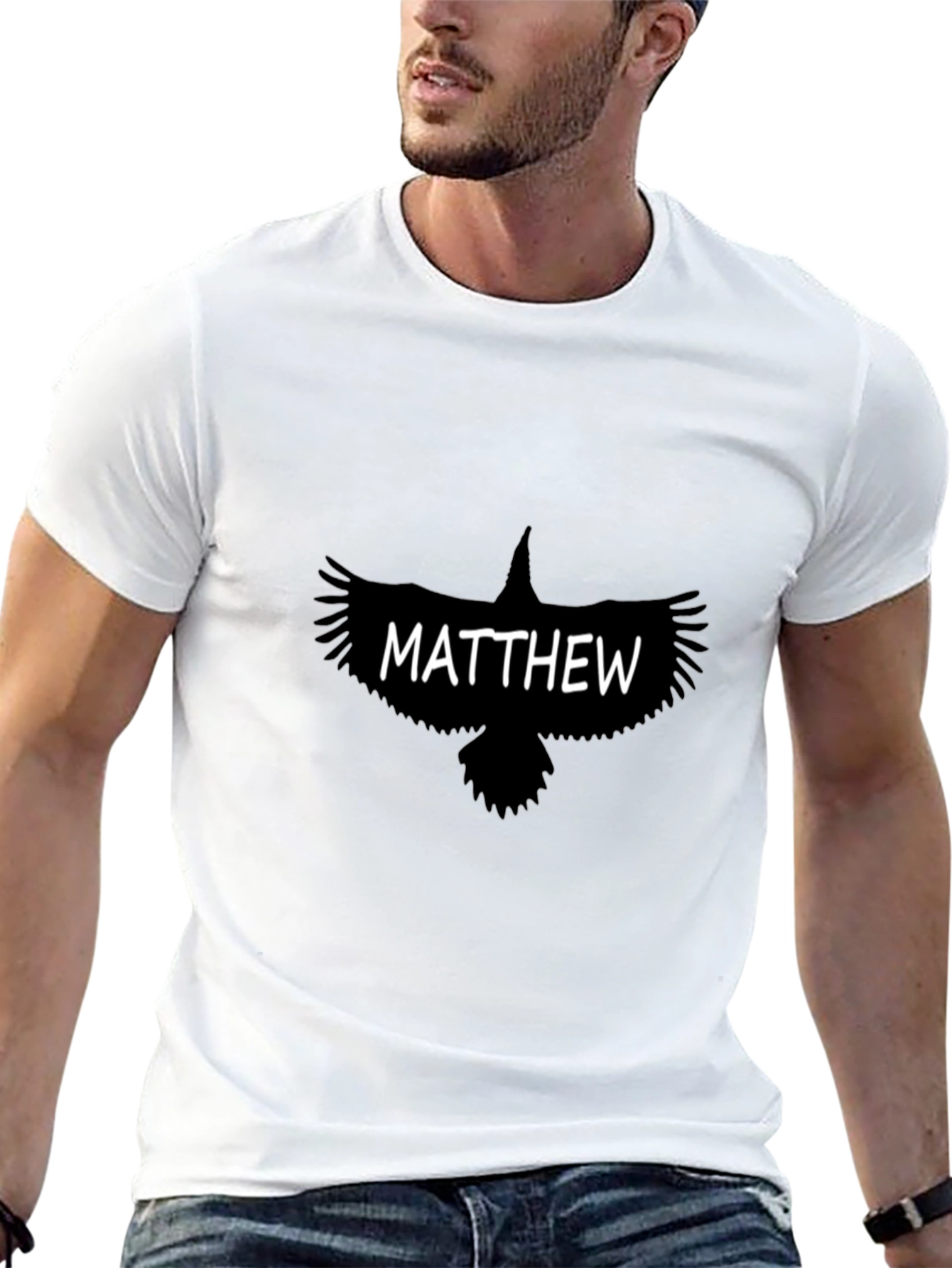 Mens Black Raven Graphic T-Shirt - Matthew Print