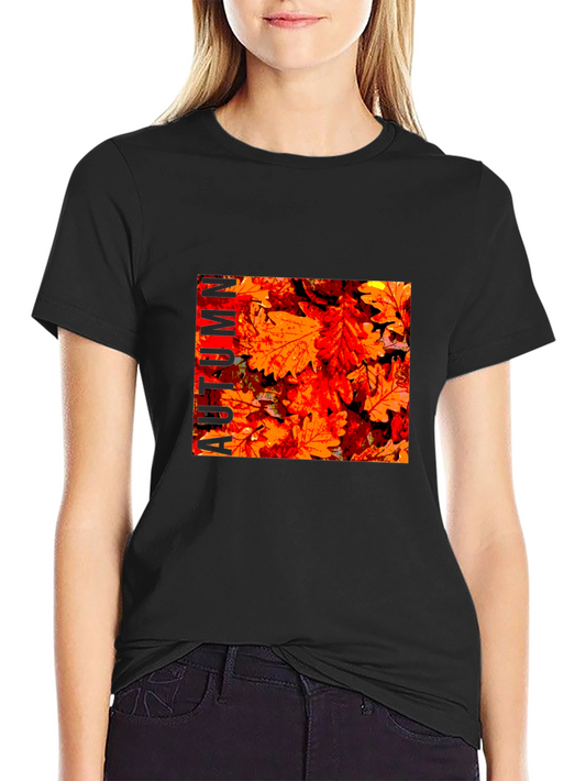Autumn Leaves Graphic Print T-Shirt