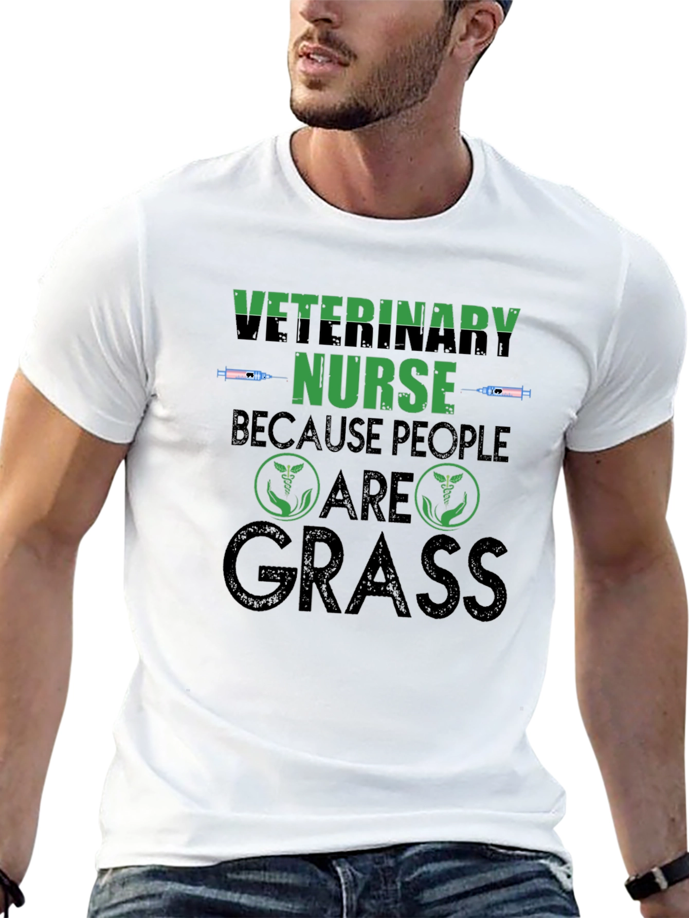 Veterinary Nurse Because People Are Grass T-Shirt