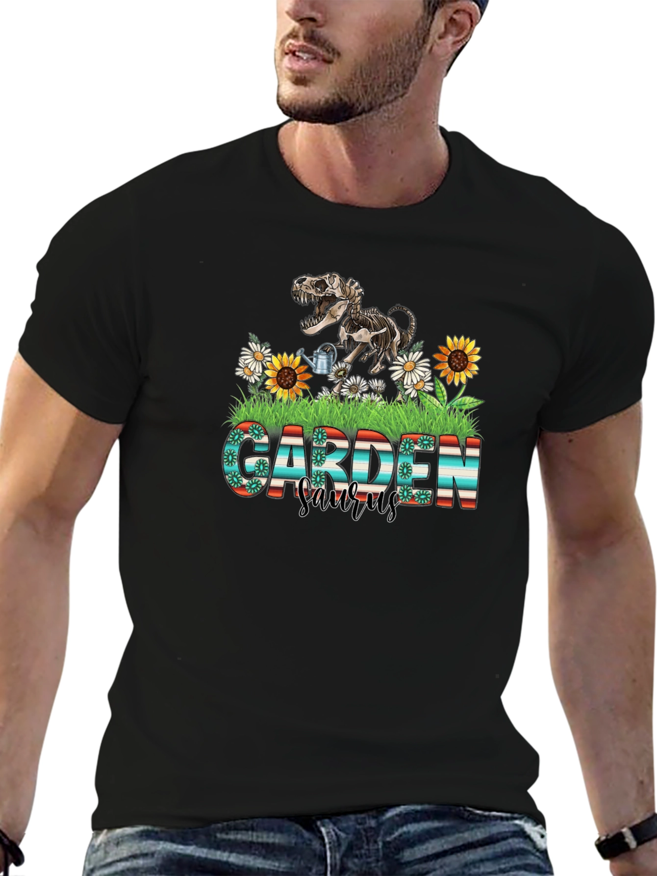 Garden Saurus T-Shirt Dinosaur Skeleton Tee