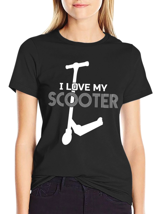I Love My Scooter Graphic Tee - Black