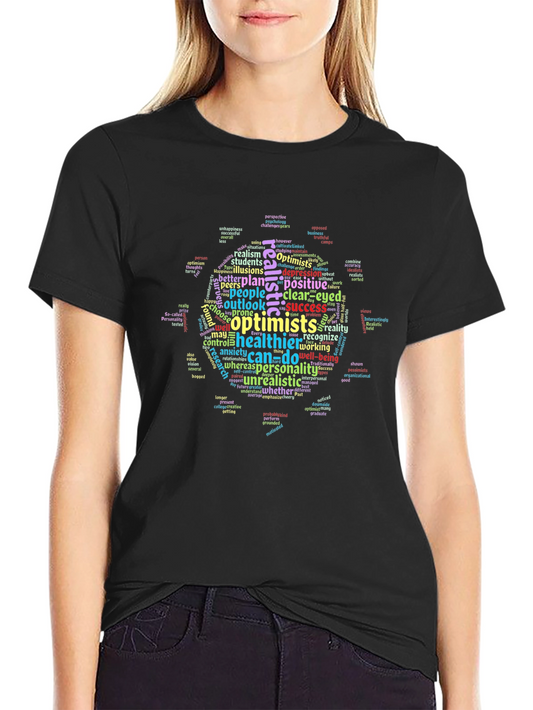 Optimistic Word Cloud Black T-Shirt