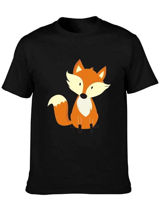 Cute Fox Graphic Tee - Soft Black T-Shirt