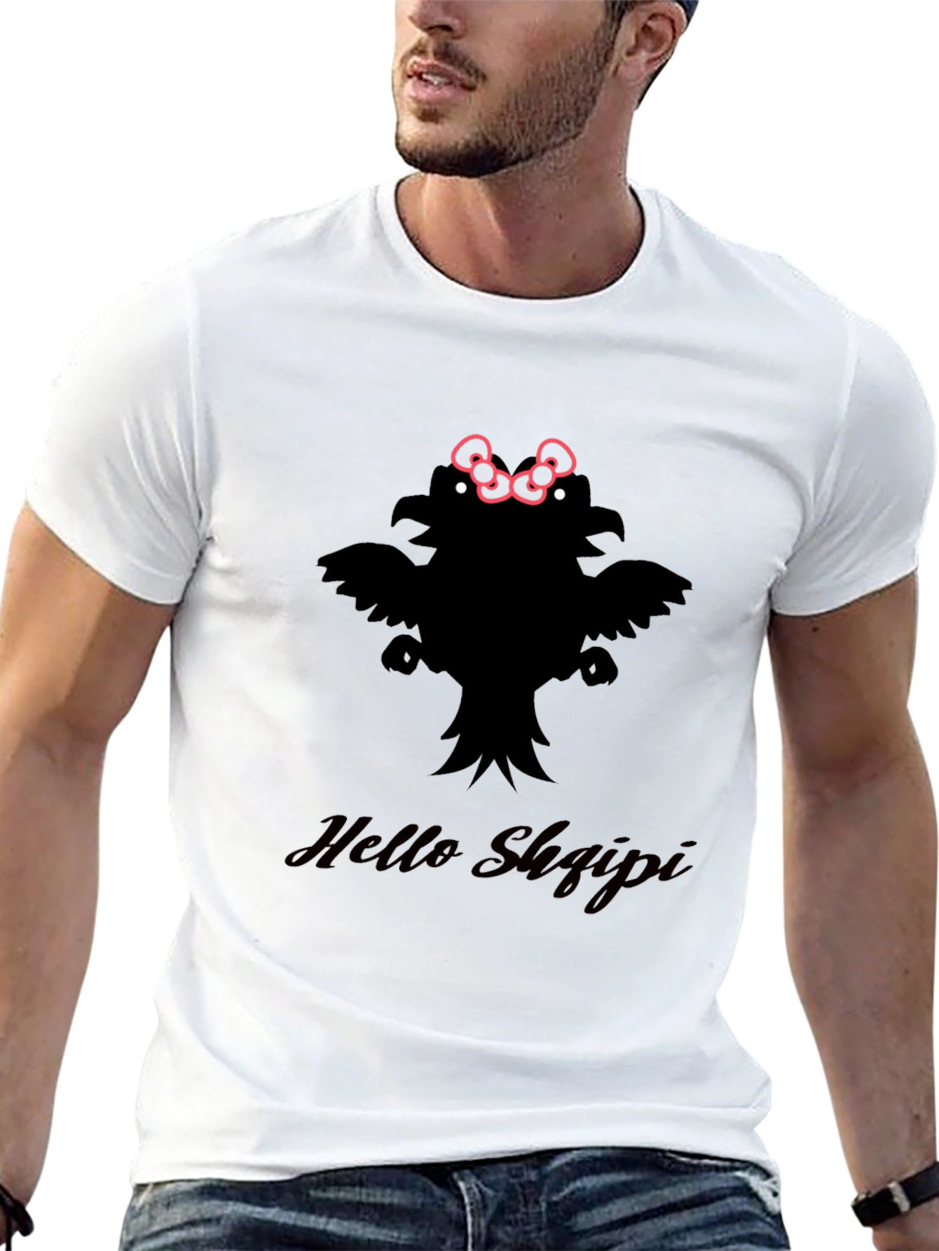 Novelty Hello Shqipi Graphic T-Shirt