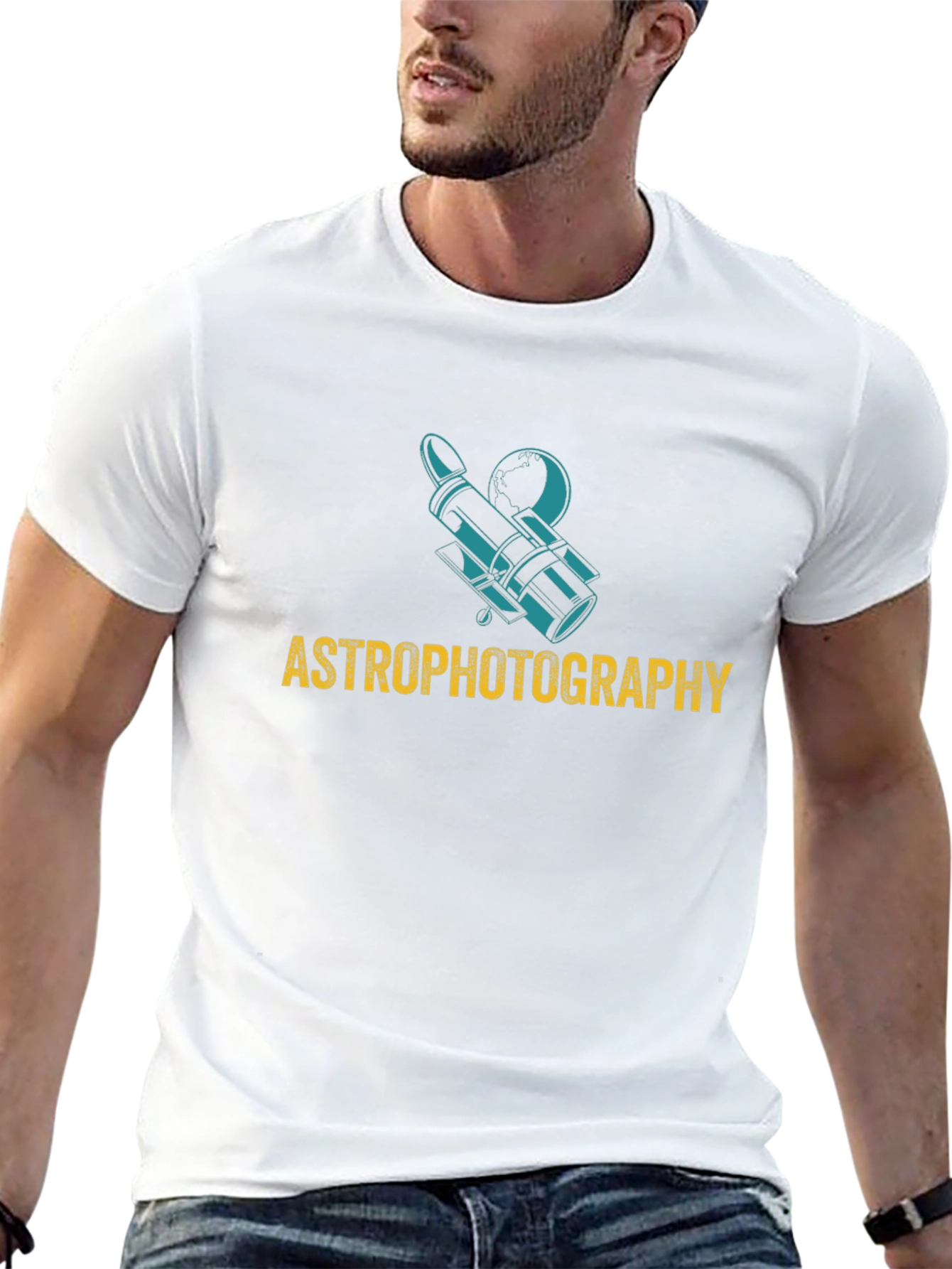 Astrophotography Graphic Tee - Black Cotton Shirt
