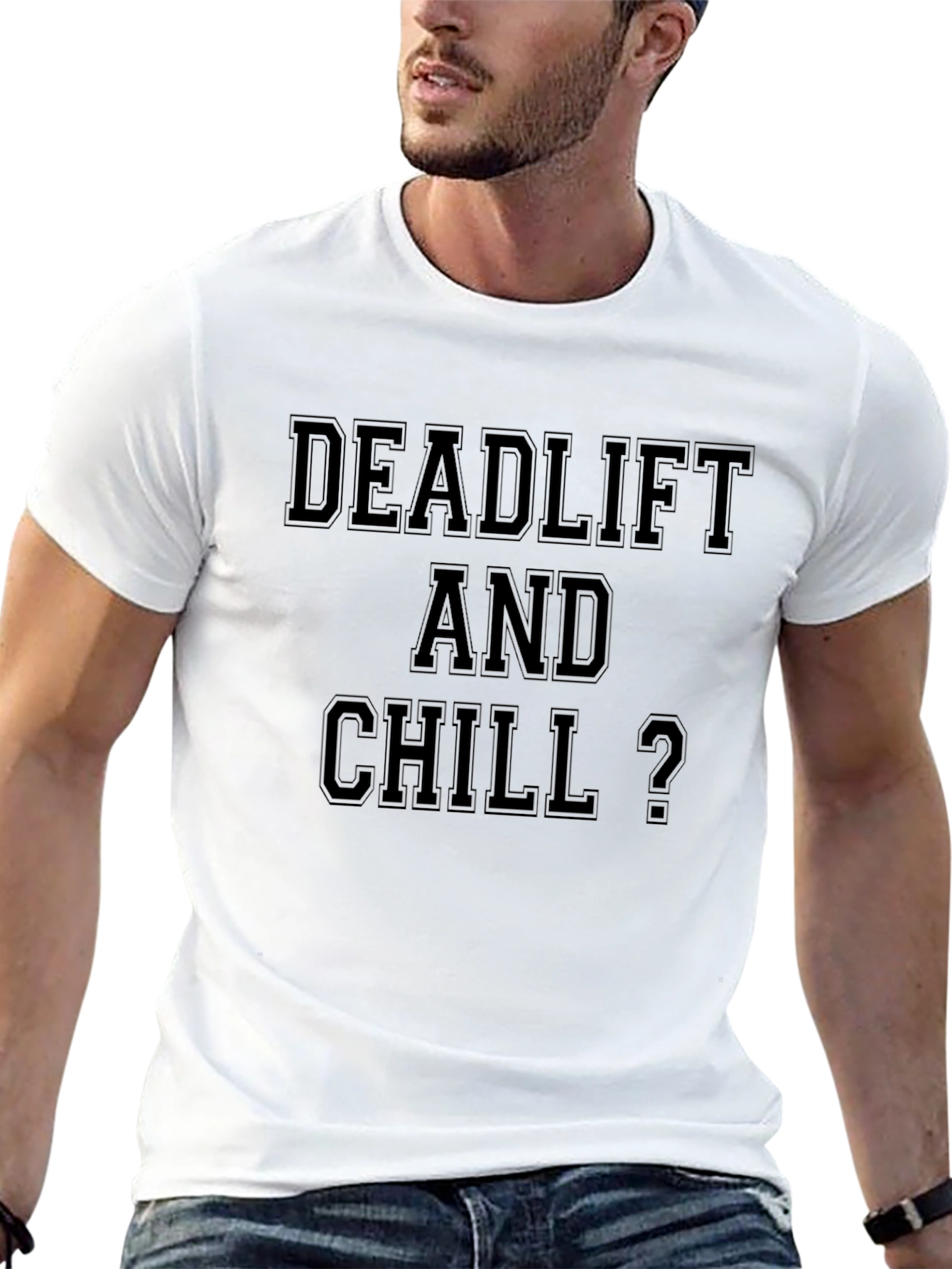 Deadlift and Chill? Black Graphic T-Shirt