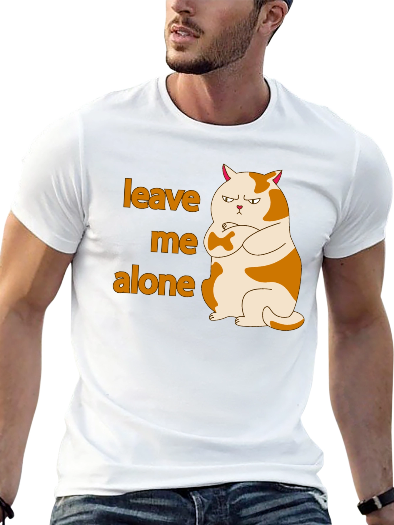 Leave Me Alone Cat T-Shirt Funny Grumpy Kitten Tee