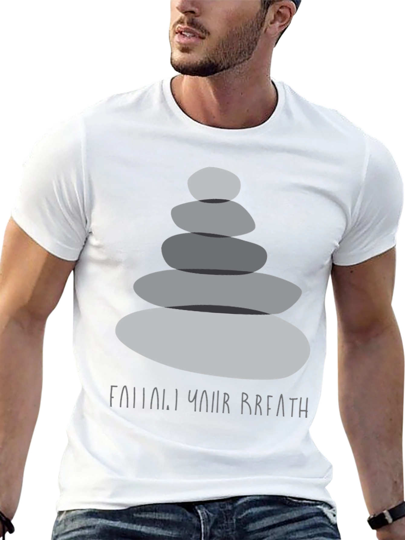 Zen Stones T-Shirt - Find Your Breath Graphic Tee