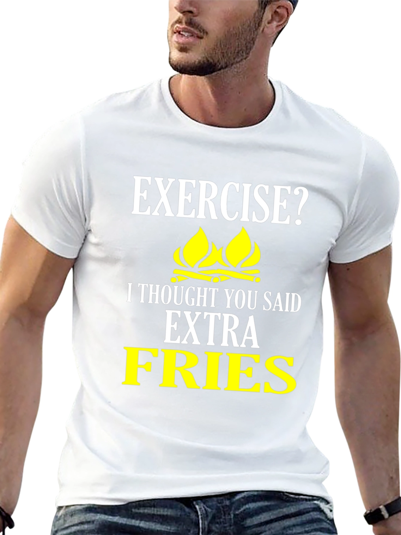 Funny Extra Fries Graphic T-Shirt
