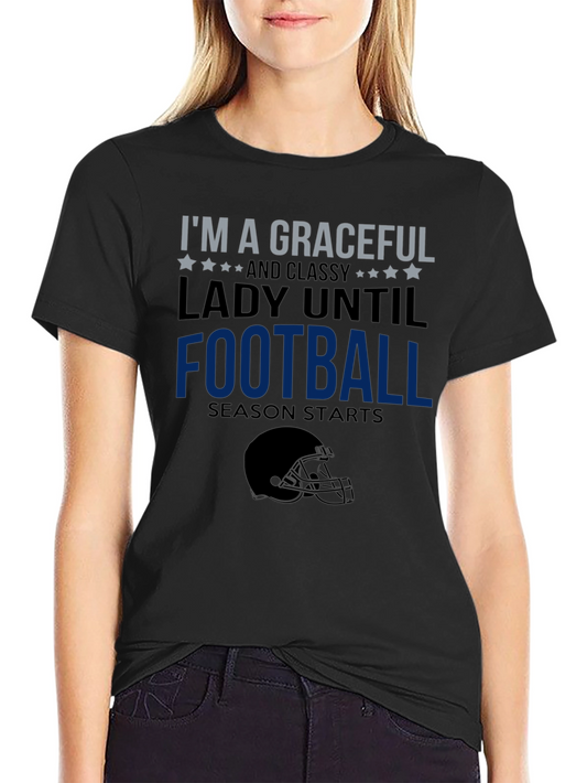 Graceful Lady Football Season T-Shirt