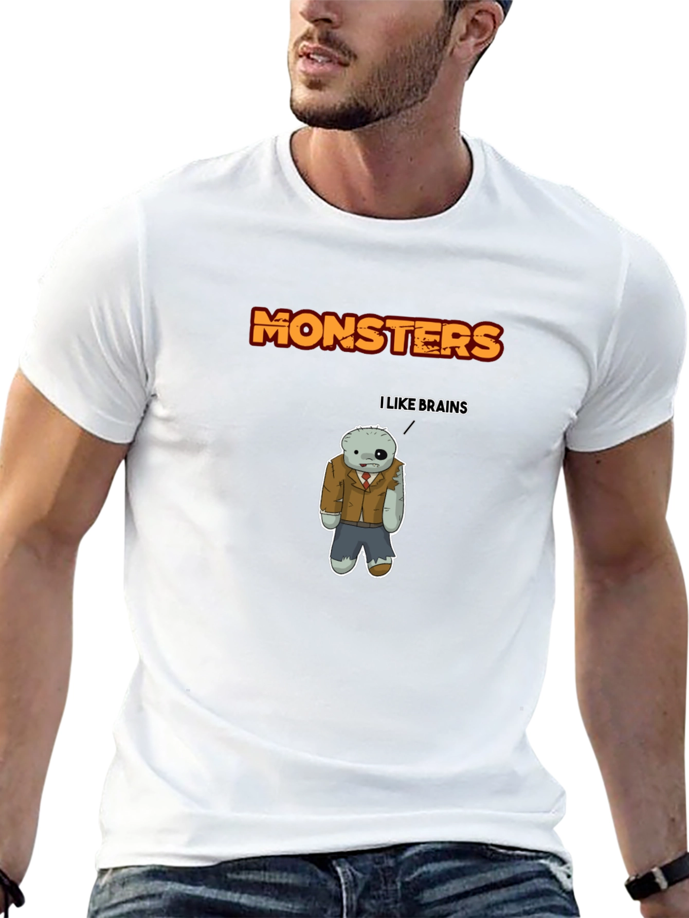 Monsters Zombie Brains T-Shirt - Mens