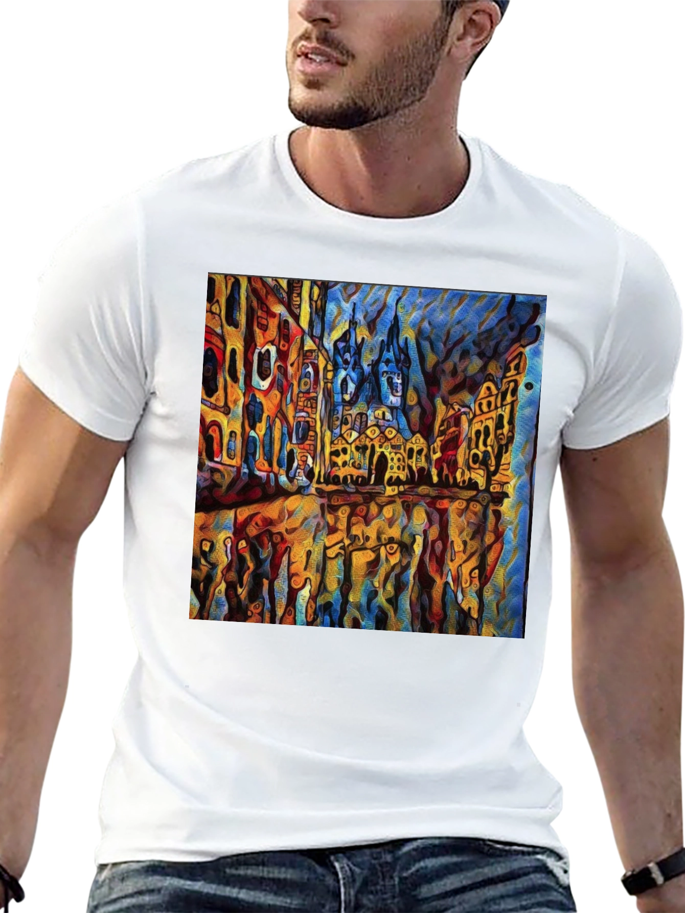 Abstract Cityscape Graphic T-Shirt