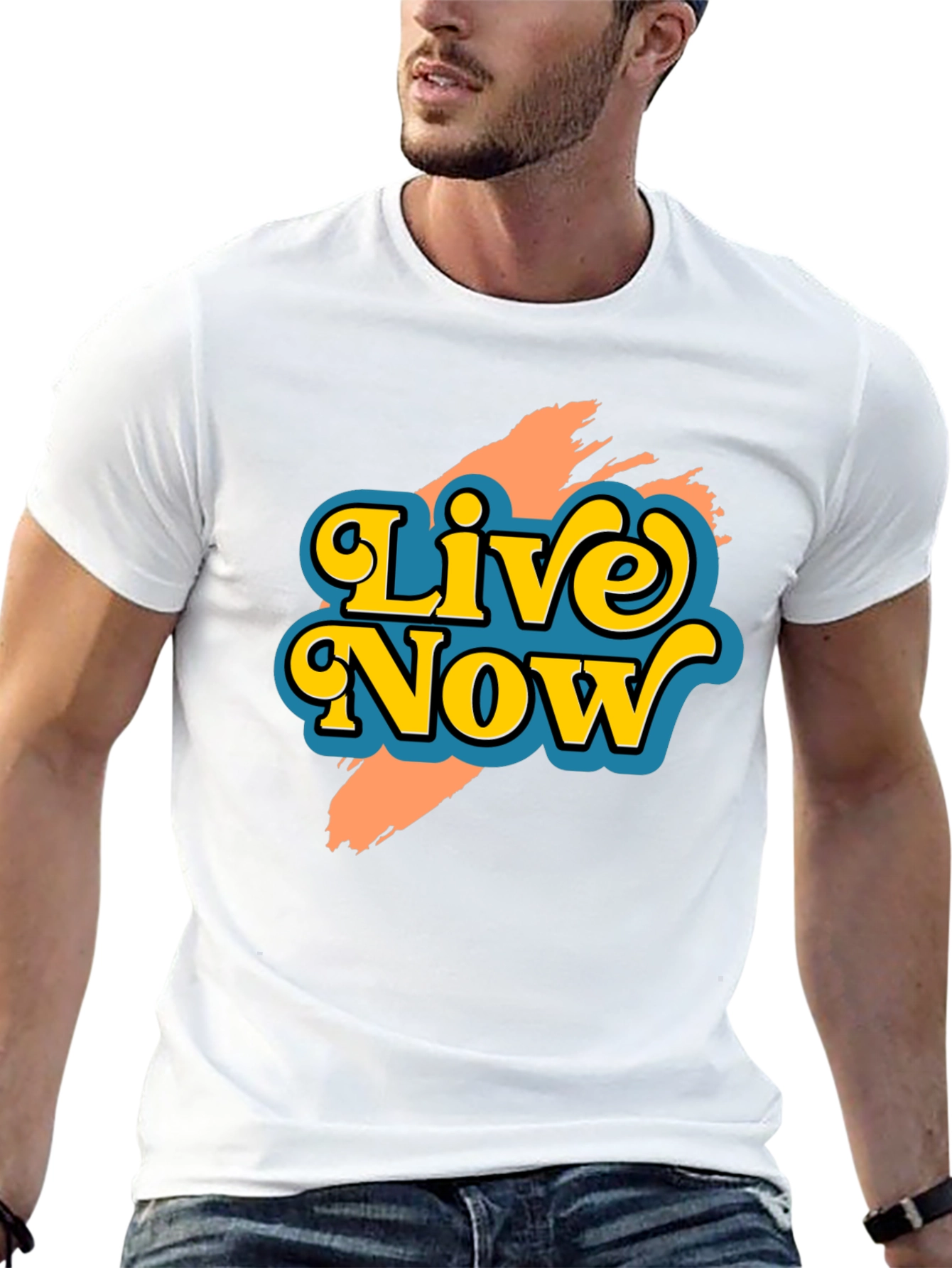 Live Now Graphic Tee - Retro Style T-Shirt