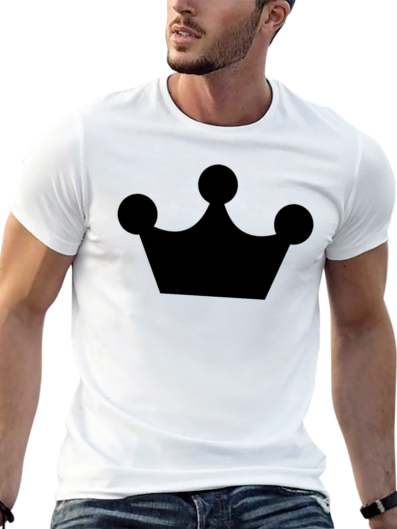Crown Graphic Tee - Stylish Mens Black T-Shirt