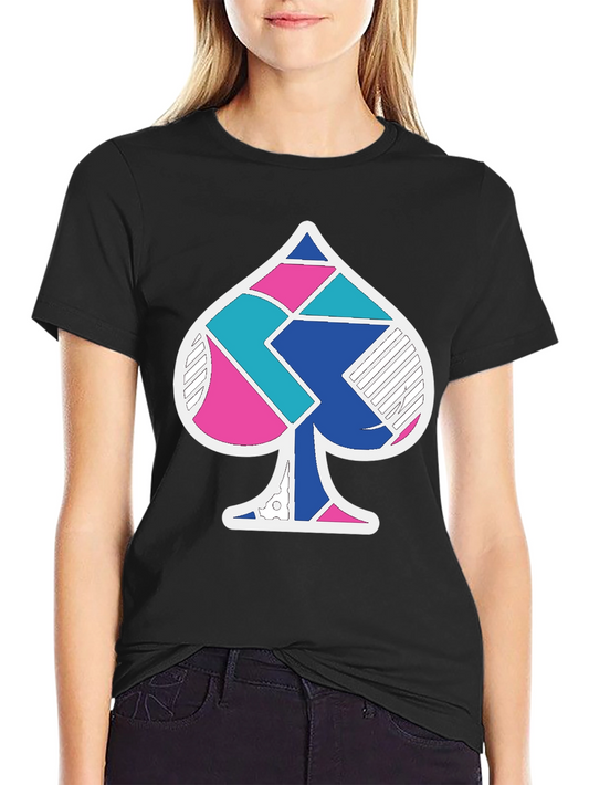 Ace Spade Geometric Mens Black T-Shirt