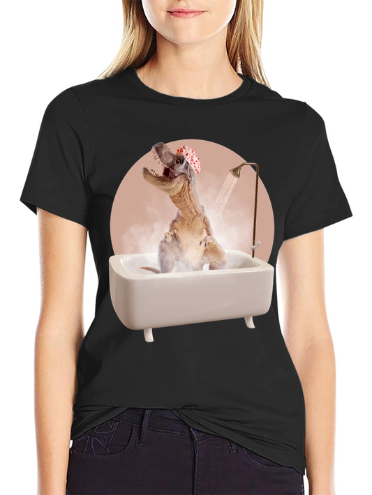 Dino Bath T-Shirt - Funny T-Rex in Tub Tee