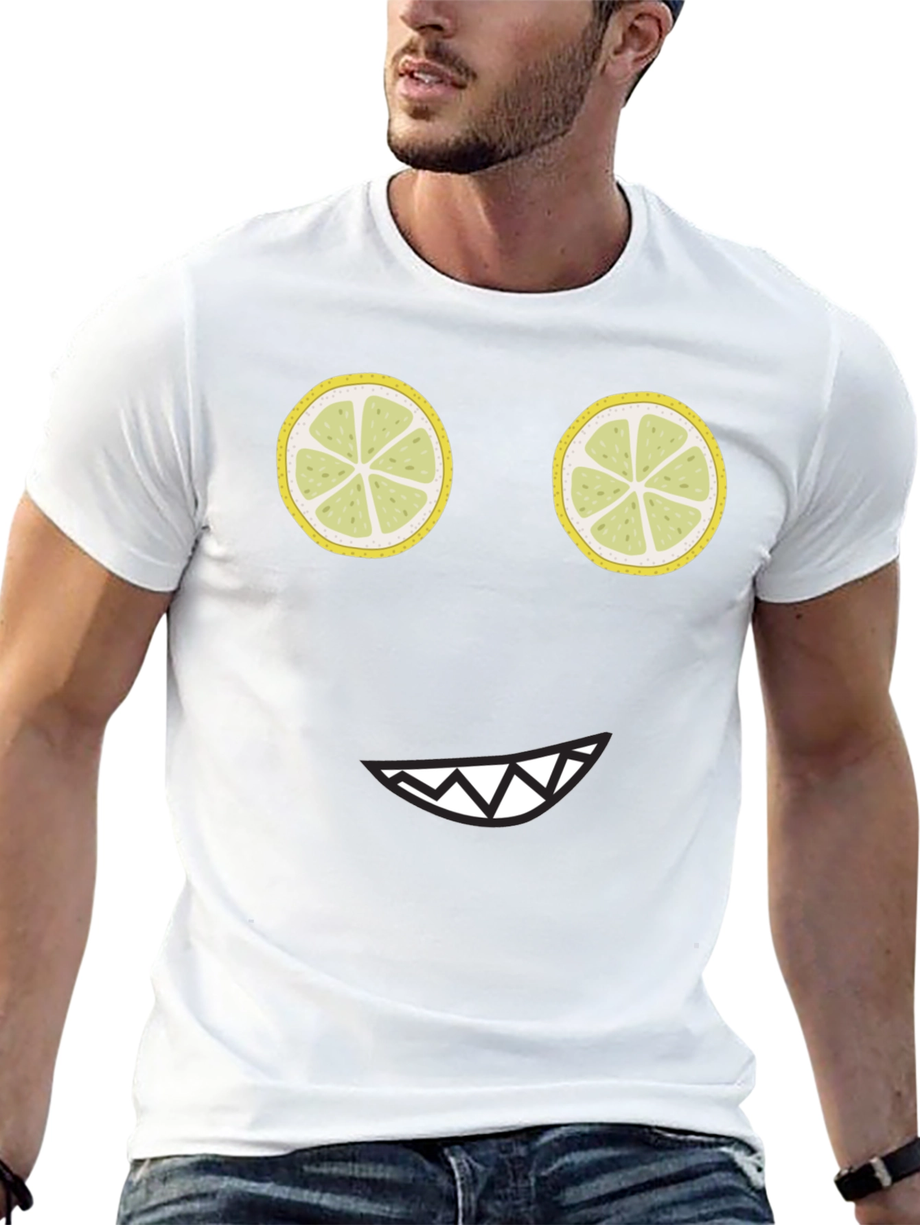 Funny Lemon Face Black T-Shirt
