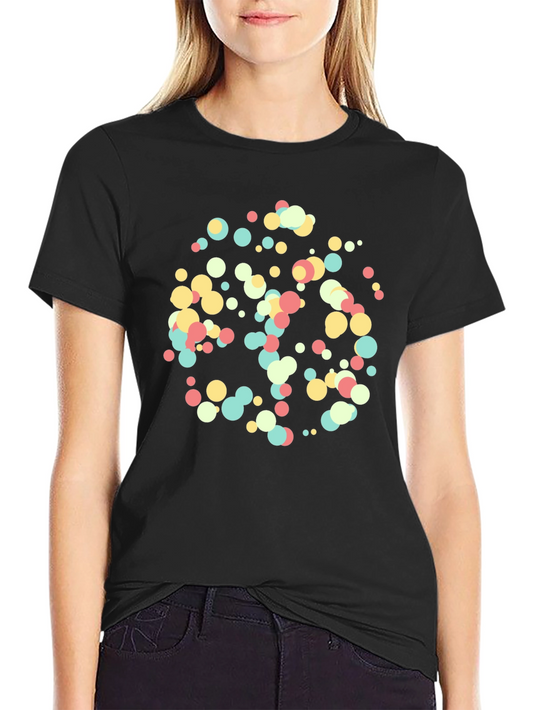 Abstract Dot Pattern Black T-Shirt