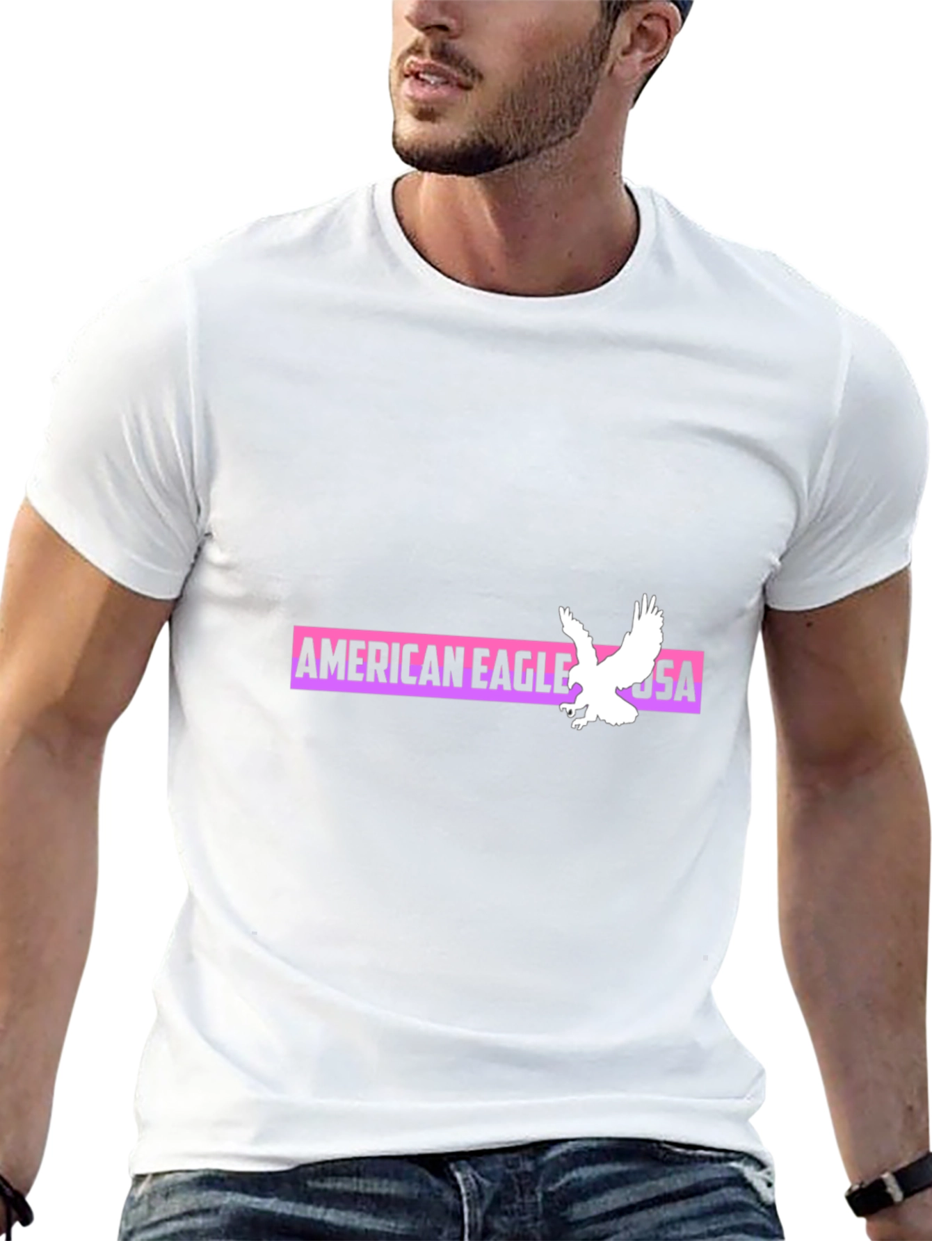 American Eagle USA Graphic Black T-Shirt