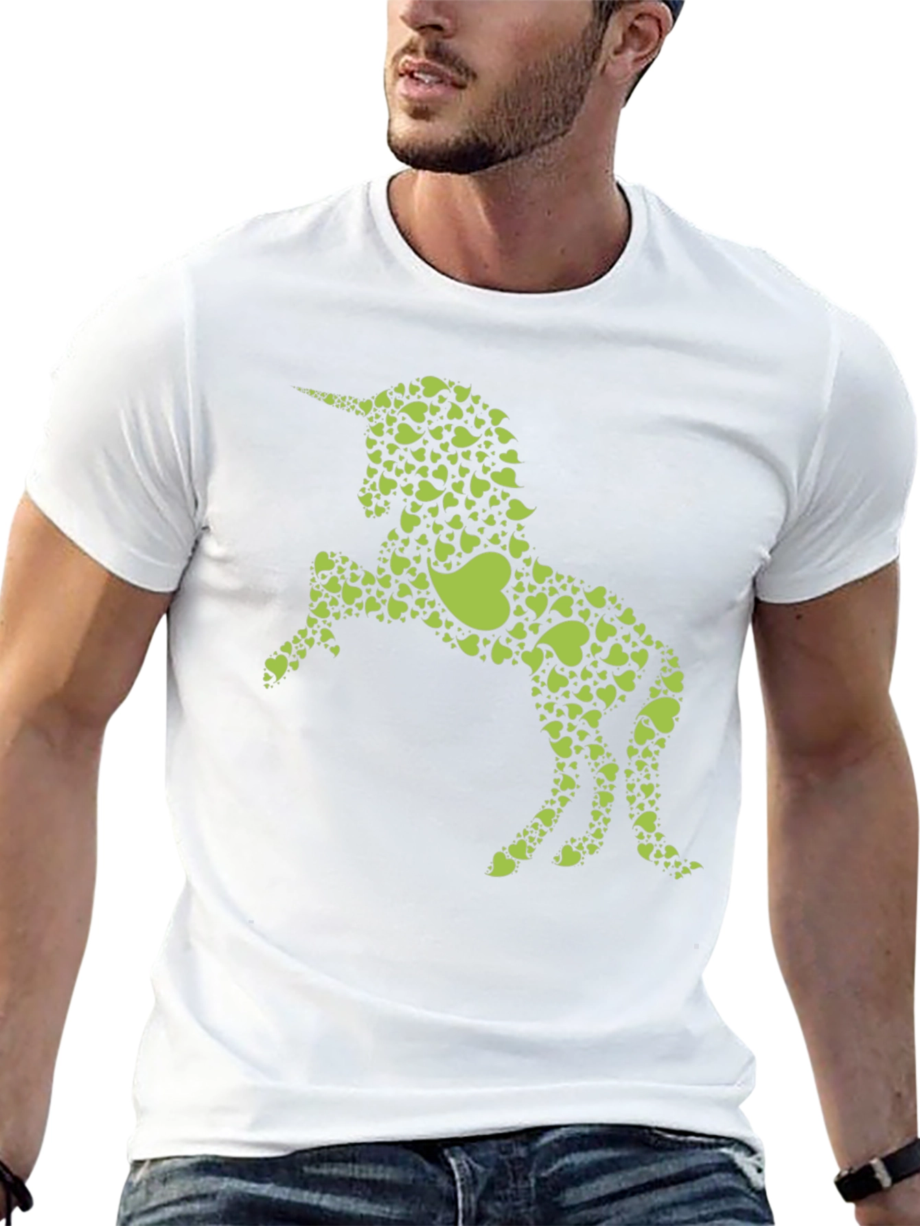 Heart Unicorn Graphic T-Shirt - Black
