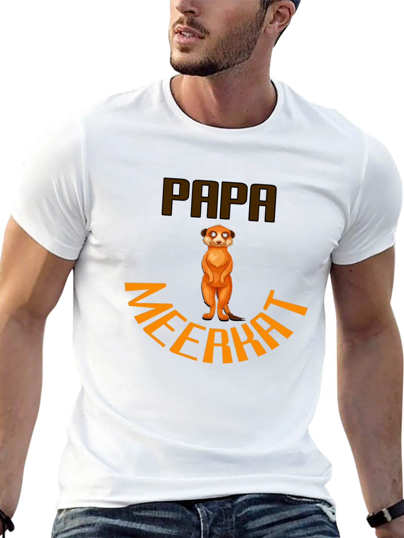 Papa Meerkat T-Shirt - Novelty Animal Graphic Tee