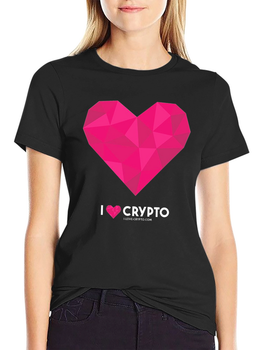 I Heart Crypto Black Graphic Tee