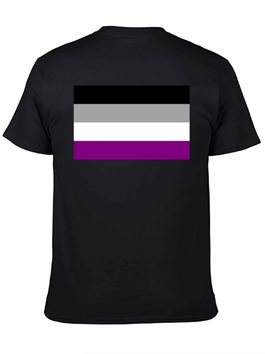 Asexual Pride Flag Graphic Tee - Black Cotton Blend