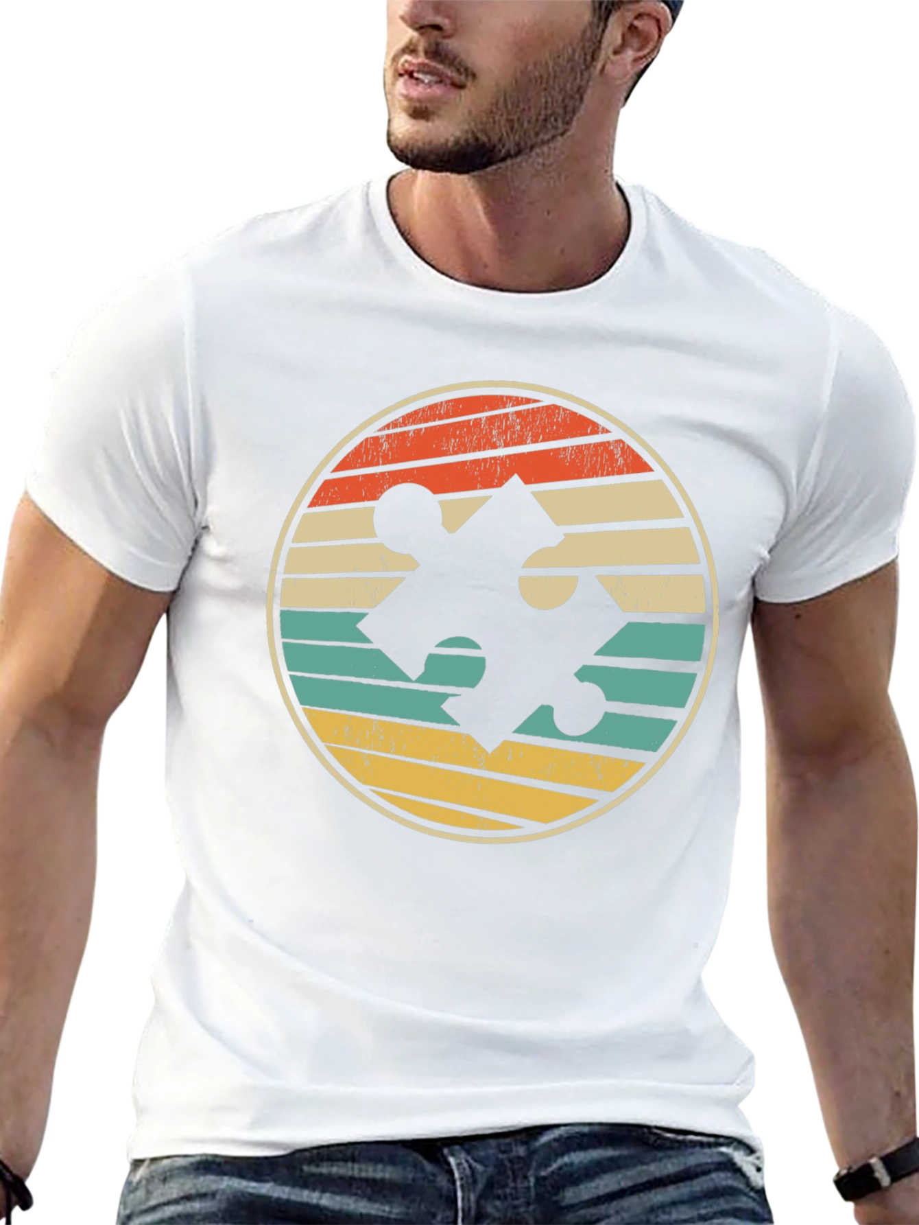 Autism Awareness Retro Puzzle T-Shirt