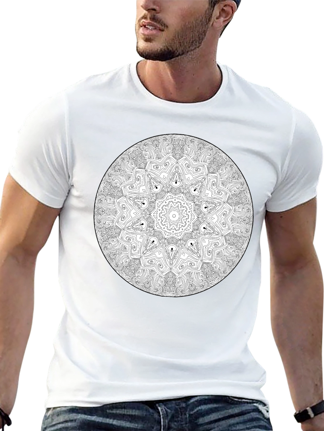 Mandala Design Black T-Shirt - Unisex