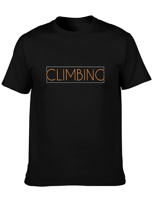 Climbing Graphic Tee - Black Cotton T-Shirt
