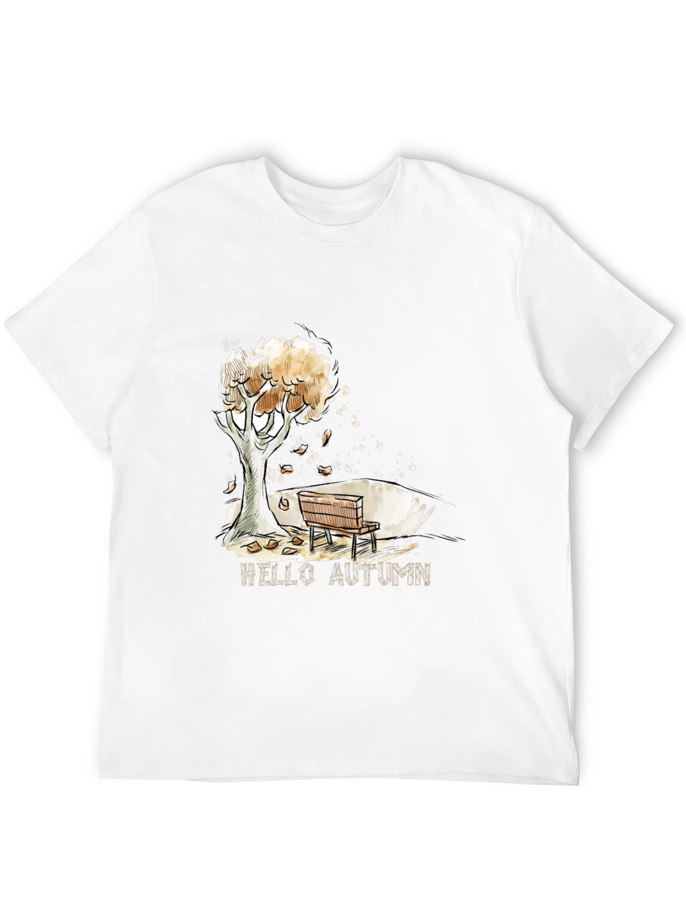 Autumn Scene Black Graphic T-Shirt