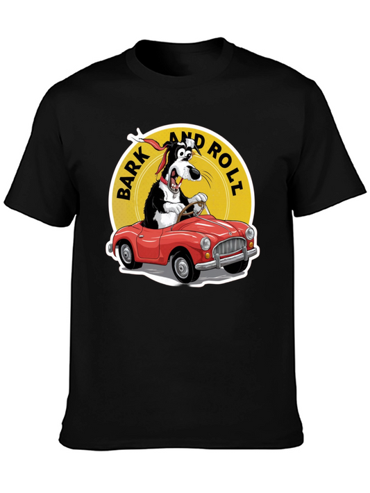 Bark and Roll T-Shirt - Dog Driving Car