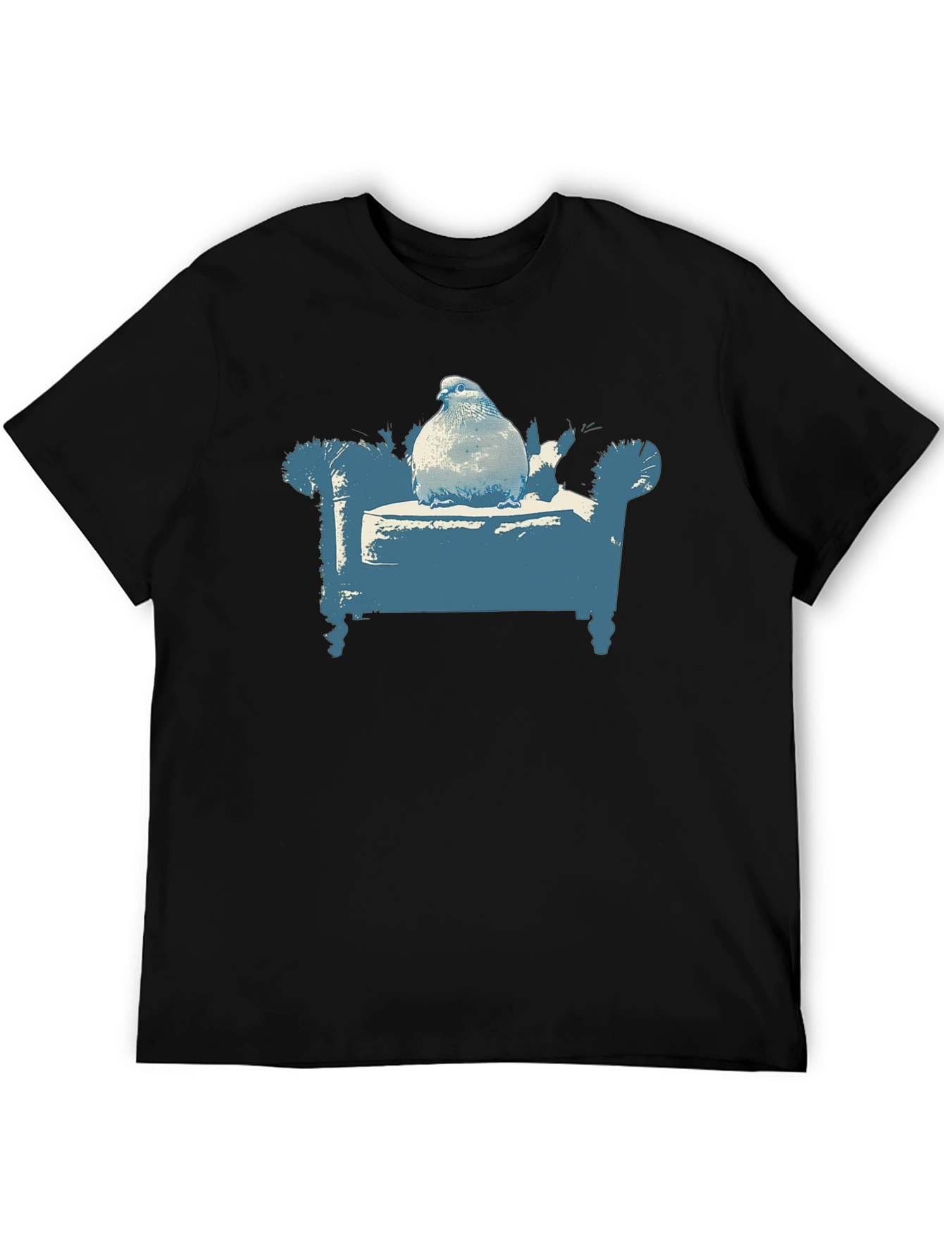 Pigeon on Couch Graphic T-Shirt - Quirky Menswear