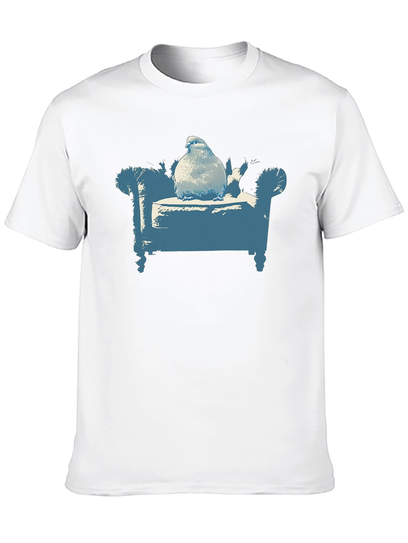 Pigeon on Couch Graphic T-Shirt - Quirky Menswear