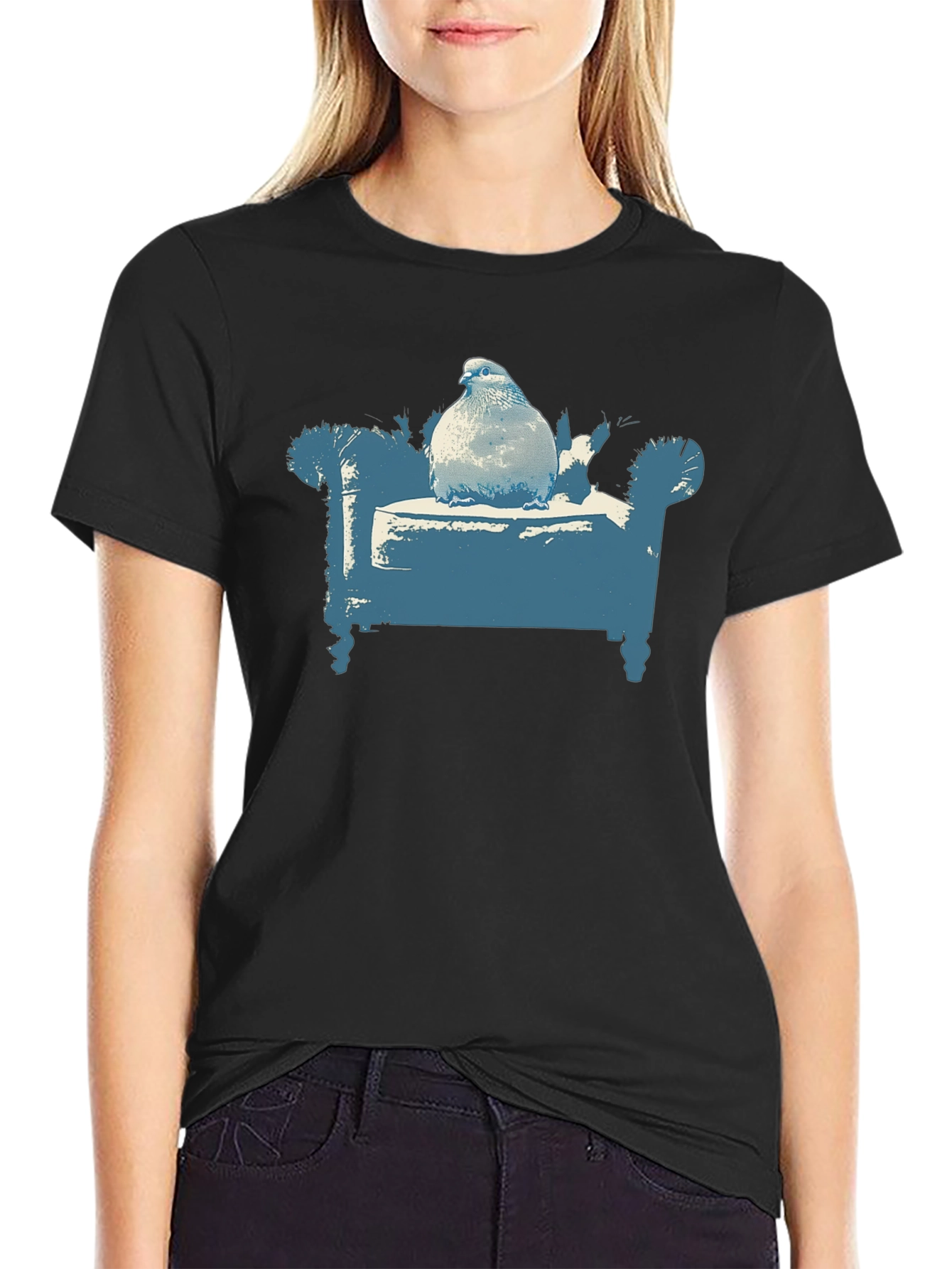 Pigeon on Couch Graphic T-Shirt - Quirky Menswear