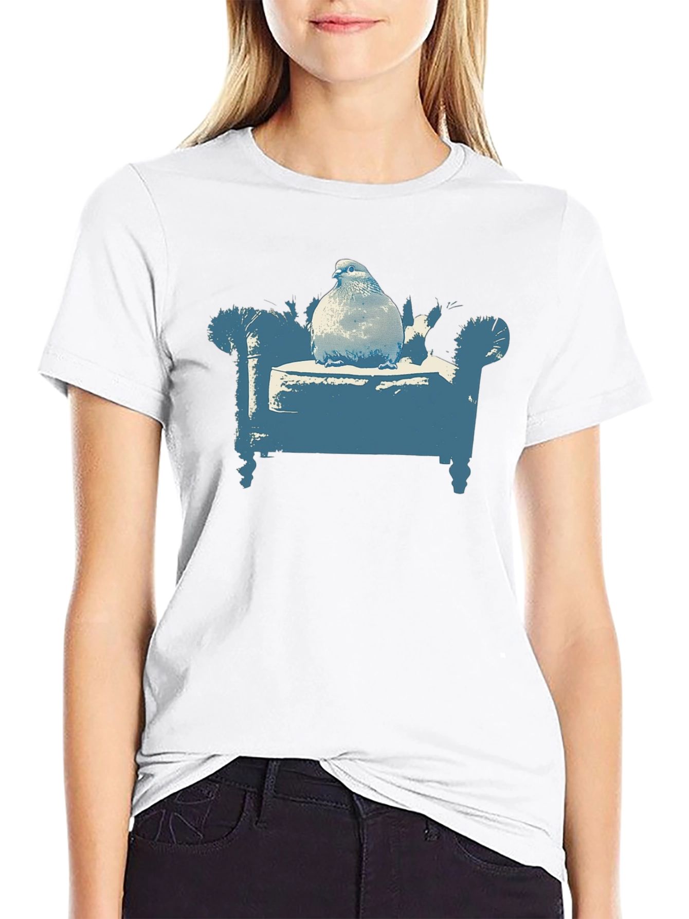 Pigeon on Couch Graphic T-Shirt - Quirky Menswear