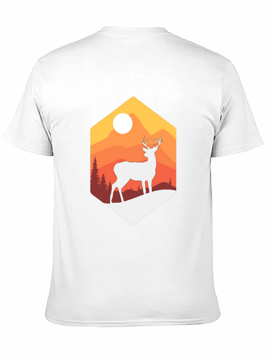 Mountain Deer Graphic Tee - Nature Inspired Design