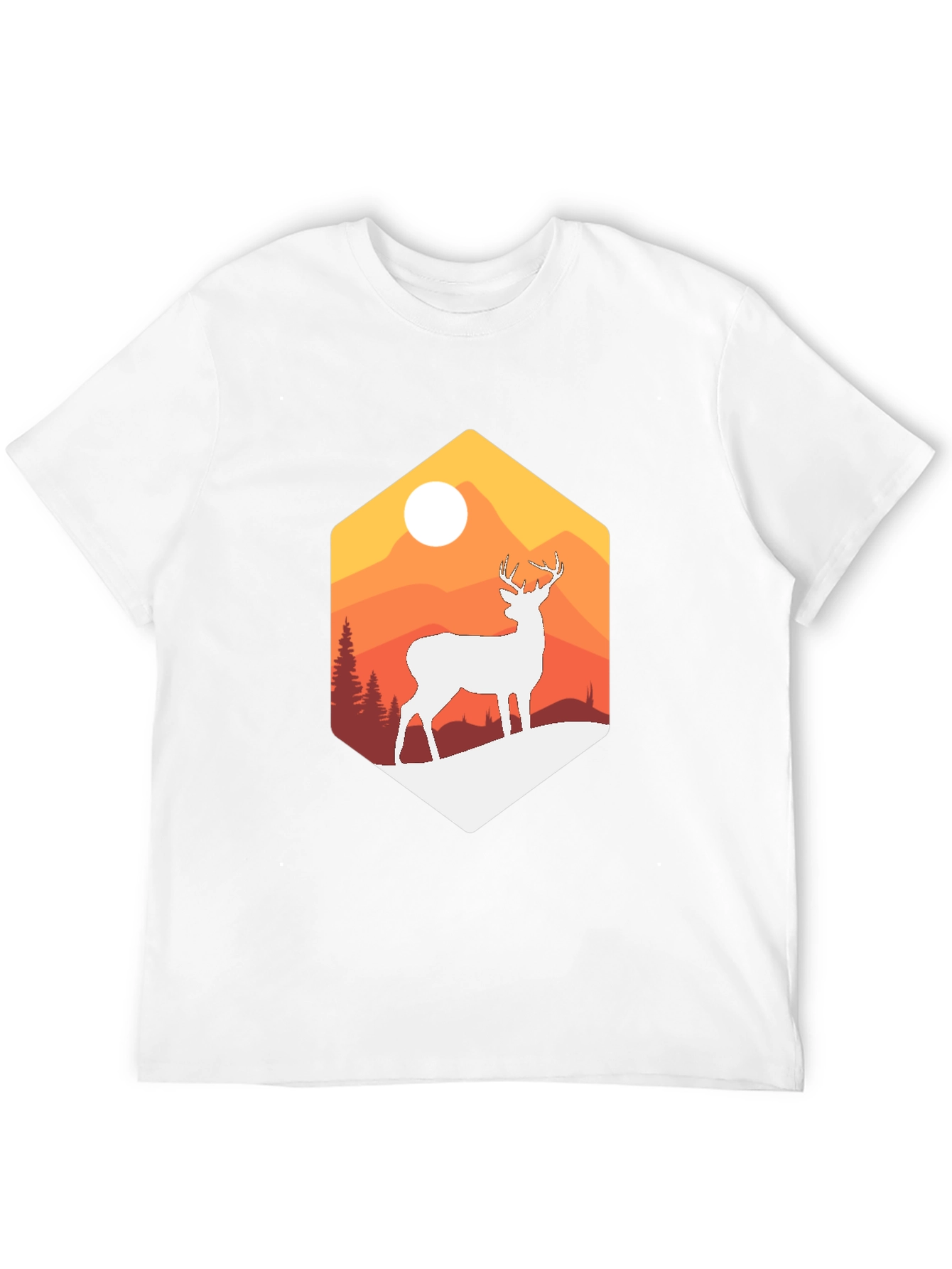 Mountain Deer Graphic Tee - Nature Inspired Design